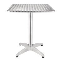 Bolero quadratischer Bistrotisch Edelstahl 1 Bein 60cm