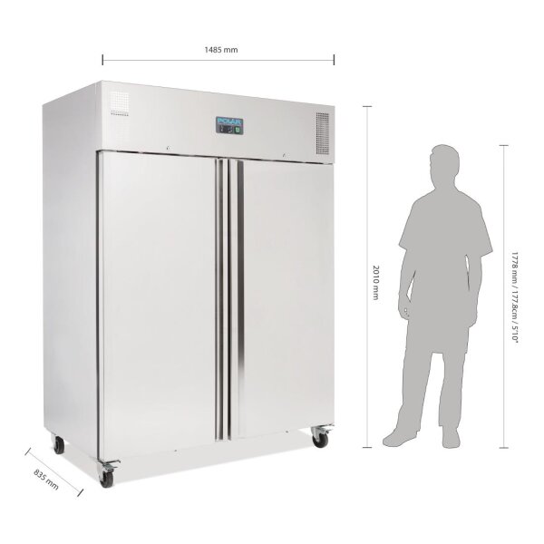 Polar Serie U Kühlschrank Edelstahl 1300L