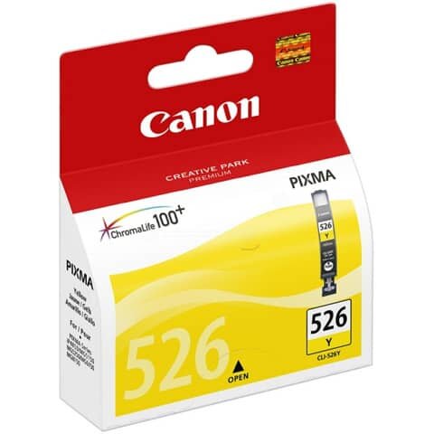 Canon CLI-526Y - Tinte yellow für PIXMA, ca. 505 Seiten, MG5150 / MG5220 / MG5220 / MG5250 / MG6120 / MG6150 / MG8120 / IP4820 / IP4850