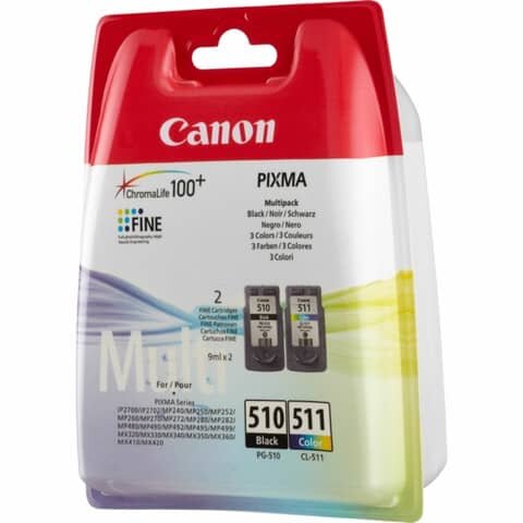 Original Canon Druckkopfpatrone Multipack schwarz + color (2970B010,2970B010AA,PG-510CL511)