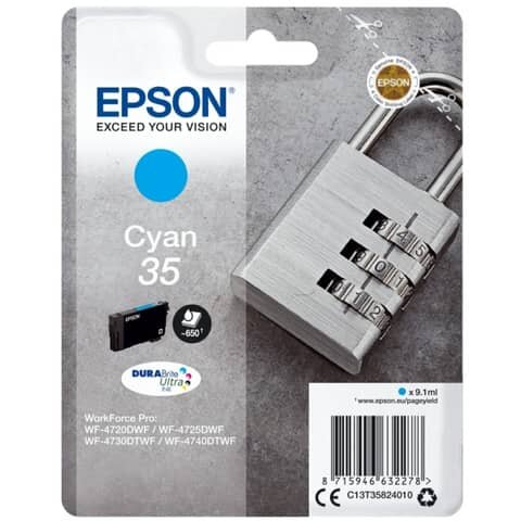 Original Epson Tintenpatrone cyan (C13T35824010,T358240,35,T3582,T35824010)