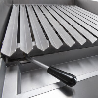 Gas-Lavastein-Grill als Standgerät, Serie 700 ND mit V-Rost, 400x700x850 mm