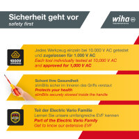 Wiha Schraubendreher mit Bit Magazin LiftUp electric Schlitz, Phillips, PlusMinus/Pozidriv mit 6 slimBits (38611)