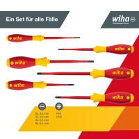 Wiha Schraubendreher Set SoftFinish® electric slimFix Schlitz, Phillips 6-tlg. (35389)