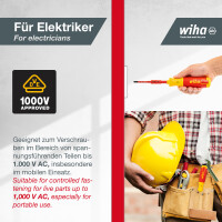 Wiha Schraubendreher mit Bit Magazin LiftUp electric Schlitz, Phillips, PlusMinus/Pozidriv mit 6 slimBits (38613)