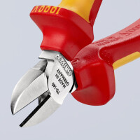 KNIPEX 70 06 140 Seitenschneider isoliert mit Mehrkomponenten-Hüllen, VDE-geprüft verchromt 140 mm