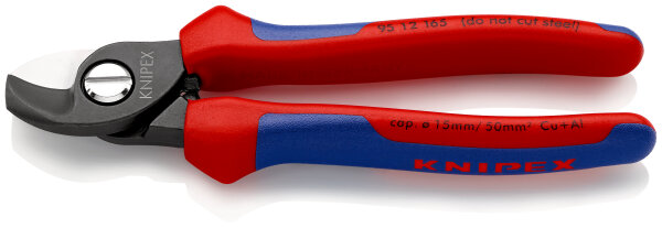 KNIPEX 95 12 165 Kabelschere mit Mehrkomponenten-Hüllen brüniert 165 mm