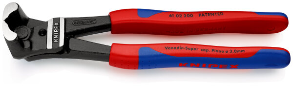 KNIPEX 61 02 200 Bolzen-Vornschneider hochübersetzt mit Kunststoff überzogen schwarz atramentiert 200 mm