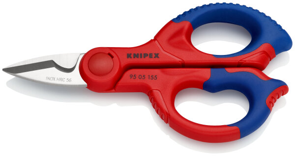 KNIPEX 95 05 155 SB Elektrikerscheren mit Mehrkomponenten-Hüllen, glasfaserverstärkt 155 mm (SB-Karte/Blister)