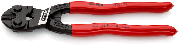 KNIPEX 71 01 200 CoBolt® Kompakt-Bolzenschneider mit Kunststoff überzogen schwarz atramentiert 200 mm