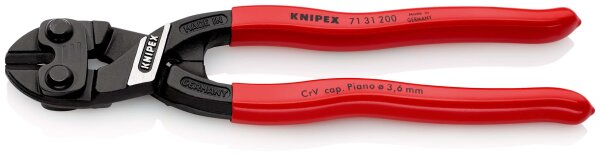 KNIPEX 71 31 200 CoBolt® Kompakt-Bolzenschneider mit Kunststoff überzogen schwarz atramentiert 200 mm