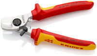 KNIPEX 95 26 165 Kabelschere mit Öffnungsfeder isoliert mit Mehrkomponenten-Hüllen, VDE-geprüft verchromt 165 mm