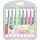 Textmarker STABILO® swing® cool Pastel Etui. Kappenmodell, Farbe des Schaftes: in Schreibfarbe, Farbe: Pastellfarben sortiert. Ausführung des Inhalts mit Packung: Etui mit 8 Stiften