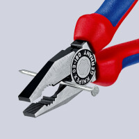 KNIPEX 03 02 180 Kombizange mit Mehrkomponenten-Hüllen schwarz atramentiert 180 mm