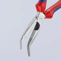 KNIPEX 26 22 200 Flachrundzange mit Schneide (Storchschnabelzange) mit Mehrkomponenten-Hüllen schwarz atramentiert 200 mm