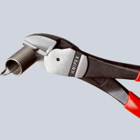 KNIPEX 74 02 200 Kraft-Seitenschneider mit Mehrkomponenten-Hüllen schwarz atramentiert 200 mm