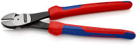 KNIPEX 74 02 250 Kraft-Seitenschneider mit Mehrkomponenten-Hüllen schwarz atramentiert 250 mm