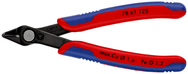 KNIPEX 78 61 125 Electronic Super Knips® mit Mehrkomponenten-Hüllen brüniert 125 mm