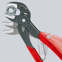 KNIPEX 85 01 250 SmartGrip® Wasserpumpenzange mit automatischer Einstellung mit Kunststoff-Hüllen grau atramentiert 250 mm