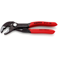 KNIPEX 87 01 125 Cobra® Hightech-Wasserpumpenzange mit rutschhemmendem Kunststoff überzogen grau atramentiert 125 mm