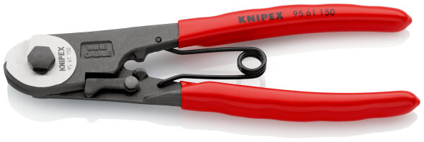 KNIPEX 95 61 150 Bowdenzugschneider mit Kunststoff überzogen schwarz atramentiert 150 mm