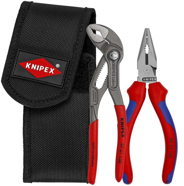 KNIPEX 00 20 72 V06 Mini-Zangenset in Werkzeuggürteltasche 1 x 08 22 145, 1 x 87 01 150