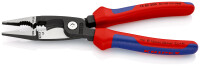 KNIPEX 13 82 200 Elektro-Installationszange mit Mehrkomponenten-Hüllen schwarz atramentiert 200 mm