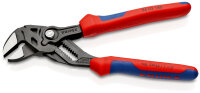 KNIPEX 86 02 180 Zangenschlüssel Zange und Schraubenschlüssel in einem Werkzeug mit Mehrkomponenten-Hüllen grau atramentiert 180 mm