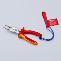 KNIPEX 13 96 200 Elektro-Installationszange isoliert mit Mehrkomponenten-Hüllen, VDE-geprüft verchromt 200 mm