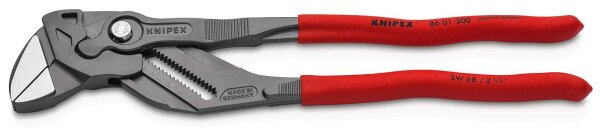 KNIPEX 86 01 300 Zangenschlüssel Zange und Schraubenschlüssel in einem Werkzeug mit rutschhemmendem Kunststoff überzogen grau atramentiert