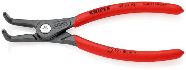 KNIPEX 49 21 A21 Präzisions-Sicherungsringzange für Außenringe auf Wellen mit rutschhemmendem Kunststoff überzogen grau atramentiert 165 mm