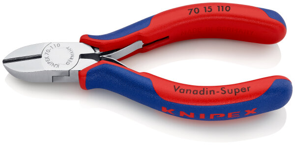 KNIPEX 70 15 110 Seitenschneider mit Mehrkomponenten-Hüllen verchromt 110 mm