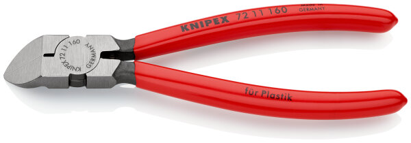 KNIPEX 72 11 160 Seitenschneider für Kunststoff mit Kunststoff überzogen 160 mm