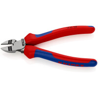 KNIPEX 14 22 160 Abisolier-Seitenschneider mit Mehrkomponenten-Hüllen schwarz atramentiert 160 mm