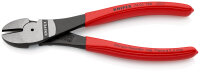 KNIPEX 74 01 180 Kraft-Seitenschneider mit Kunststoff überzogen schwarz atramentiert 180 mm