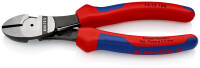 KNIPEX 74 12 180 Kraft-Seitenschneider mit Mehrkomponenten-Hüllen schwarz atramentiert 180 mm