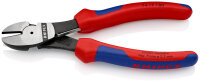 KNIPEX 74 12 180 Kraft-Seitenschneider mit Mehrkomponenten-Hüllen schwarz atramentiert 180 mm