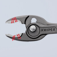 KNIPEX 82 01 200 TwinGrip® Frontgreifzange mit rutschhemmendem Kunststoff überzogen grau atramentiert 200 mm