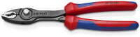 KNIPEX 82 02 200 TwinGrip® Frontgreifzange mit Mehrkomponenten-Hüllen grau atramentiert 200 mm