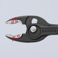 KNIPEX 82 02 200 TwinGrip® Frontgreifzange mit Mehrkomponenten-Hüllen grau atramentiert 200 mm