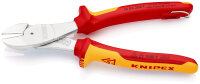 KNIPEX 74 06 200 T Kraft-Seitenschneider isoliert mit Mehrkomponenten-Hüllen, VDE-geprüft; mit integrierter isolierter Befestigungsöse zum Anbringen einer Absturzsicherung verchromt 200 mm