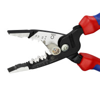 KNIPEX 13 72 200 ME Multifunktions-Elektrikerzange Multifunktions-Elektrikerzangen metrisches Modell mit Mehrkomponenten-Hüllen schwarz atramentiert 200 mm