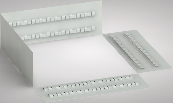 Schlitzrasterrahmen für Schrankserie BDA/SDA Fronth. 100mm/125mm