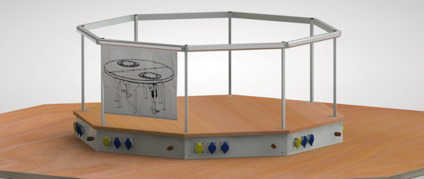 Zeichnungshalteraufsatz 500x1500x1500mm aus verschweissten VK-Rohren, je 600 mm