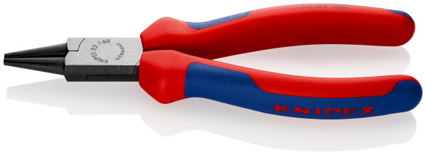 KNIPEX 22 02 160 Rundzange mit Mehrkomponenten-Hüllen schwarz atramentiert 160 mm