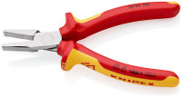 KNIPEX 20 06 160 Flachzange isoliert mit Mehrkomponenten-Hüllen, VDE-geprüft verchromt 160 mm