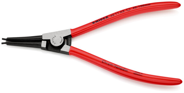 KNIPEX 46 11 A3 Sicherungsringzange für Außenringe auf Wellen mit Kunststoff überzogen schwarz atramentiert 210 mm