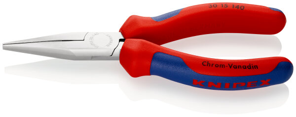 KNIPEX 30 15 140 Langbeckzange mit Mehrkomponenten-Hüllen verchromt 140 mm