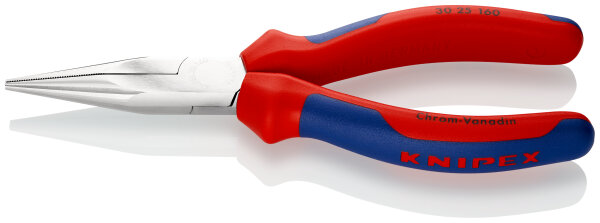 KNIPEX 30 25 160 Langbeckzange mit Mehrkomponenten-Hüllen verchromt 160 mm