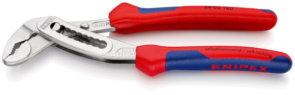 KNIPEX 88 05 180 Alligator® Wasserpumpenzange mit Mehrkomponenten-Hüllen verchromt 180 mm